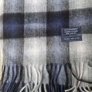 Lochmere Merino Cashmere Gray Blue White Scarf